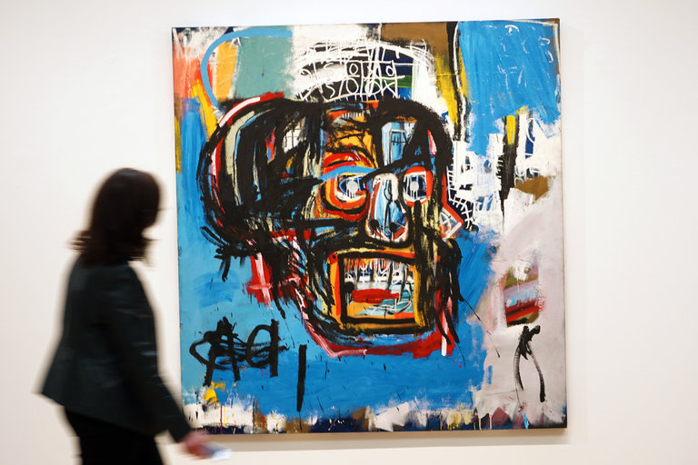  “Untitled,” a Basquiat painting from 1982, sold for $110.5 million at Sotheby’s auction on Thursday night. Credit 2017 The Estate of Jean-Michel Basquiat / ADAGP, Paris / ARS, via Sotheby's 