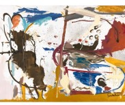 First Creatures, 1959, huile, émail, fusain, et crayon sur lin, 164,5 × 281,9 cm © 2017 Helen Frankenthaler Foundation, Inc./Artists Rights Society (ARS), New York. Photo par Rob McKeever.